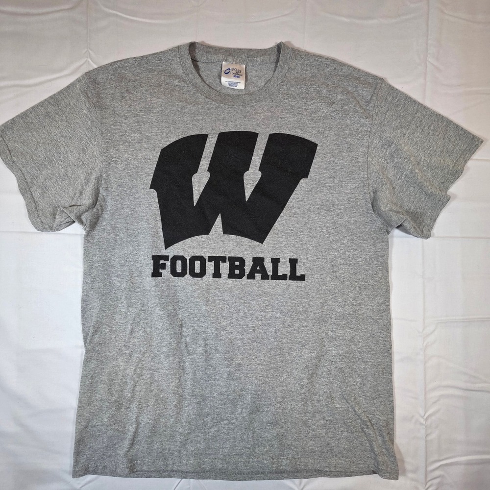 Port and Company Wyandotte Bears Football T-Shirt Gray Mens Large Rippin Grippin